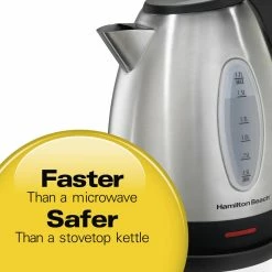 Hamilton Beach Espresso, Tea & Coffee Machines Stainless Steel 7-Cup Cordless Electric Kettle -Aroma Shop 41372870