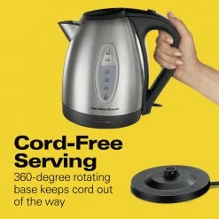 Hamilton Beach Espresso, Tea & Coffee Machines Stainless Steel 7-Cup Cordless Electric Kettle -Aroma Shop 41372880