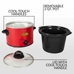 Taco Tuesday Cookers & Steamers 2-Quart Red Round Slow Cooker -Aroma Shop 41869519