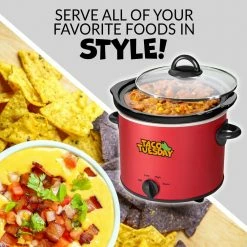 Taco Tuesday Cookers & Steamers 2-Quart Red Round Slow Cooker -Aroma Shop 41869522