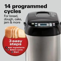 Hamilton Beach Specialty Appliances Hamilton Beach Black and Stainless Steel 2lb. Artisan Dough and Bread Maker -Aroma Shop 43467092