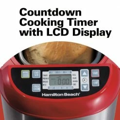 Hamilton Beach Specialty Appliances Hamilton Beach Red and Stainless Steel 2 lb. Artisan Dough and Bread Maker -Aroma Shop 43467369