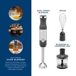 GE Blenders & Juicers 2-Speed Stainless Steel 500-Watt Immersion Blender with Accessory Jar -Aroma Shop 43502778