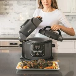 Ninja Cookers & Steamers The Ninja Foodi, The Pressure Cooker That Crisps with Tender Crisp Technology, you can pressure cook to lock in juices, then finish with a crisp using the crisping lid -Aroma Shop 44079511