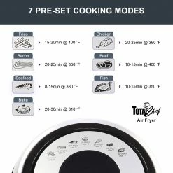 Koolatron Fryers & Accessories Total Chef 7-in-1 Electric Air Fryer, 3.6 L 3.8 Quarts -Aroma Shop 44113047