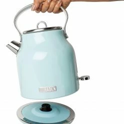 Haden Espresso, Tea & Coffee Machines Heritage 1.7 Liter (7 Cup) Stainless Steel Electric Kettle with Auto Shut-Off and Boil Dry Protection - 75004 -Aroma Shop 44139963
