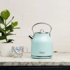 Haden Espresso, Tea & Coffee Machines Heritage 1.7 Liter (7 Cup) Stainless Steel Electric Kettle with Auto Shut-Off and Boil Dry Protection - 75004 -Aroma Shop 44139977