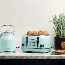 Haden Toasters & Toaster Ovens Heritage 4-Slice, Wide Slot Toaster with Removable Crumb Tray, Browning Control, Cancel, Bagel and Defrost Settings - 75005 -Aroma Shop 44140001