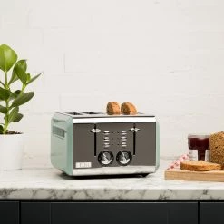 Haden Toasters & Toaster Ovens Cotswold 4-Slice, Wide Slot Toaster with Removable Crumb Tray, Browning Control, Cancel, and Defrost Settings - 75009 -Aroma Shop 44140498