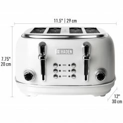 Haden Toasters & Toaster Ovens 4-Slice White 1500-Watt Toaster -Aroma Shop 44140512