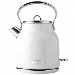 Haden Espresso, Tea & Coffee Machines Heritage 1.7 Liter (7 Cup) Stainless Steel Electric Kettle with Auto Shut-Off and Boil-Dry Protection - 75012