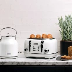 Haden Espresso, Tea & Coffee Machines Heritage 1.7 Liter (7 Cup) Stainless Steel Electric Kettle with Auto Shut-Off and Boil-Dry Protection - 75012 -Aroma Shop 44140534