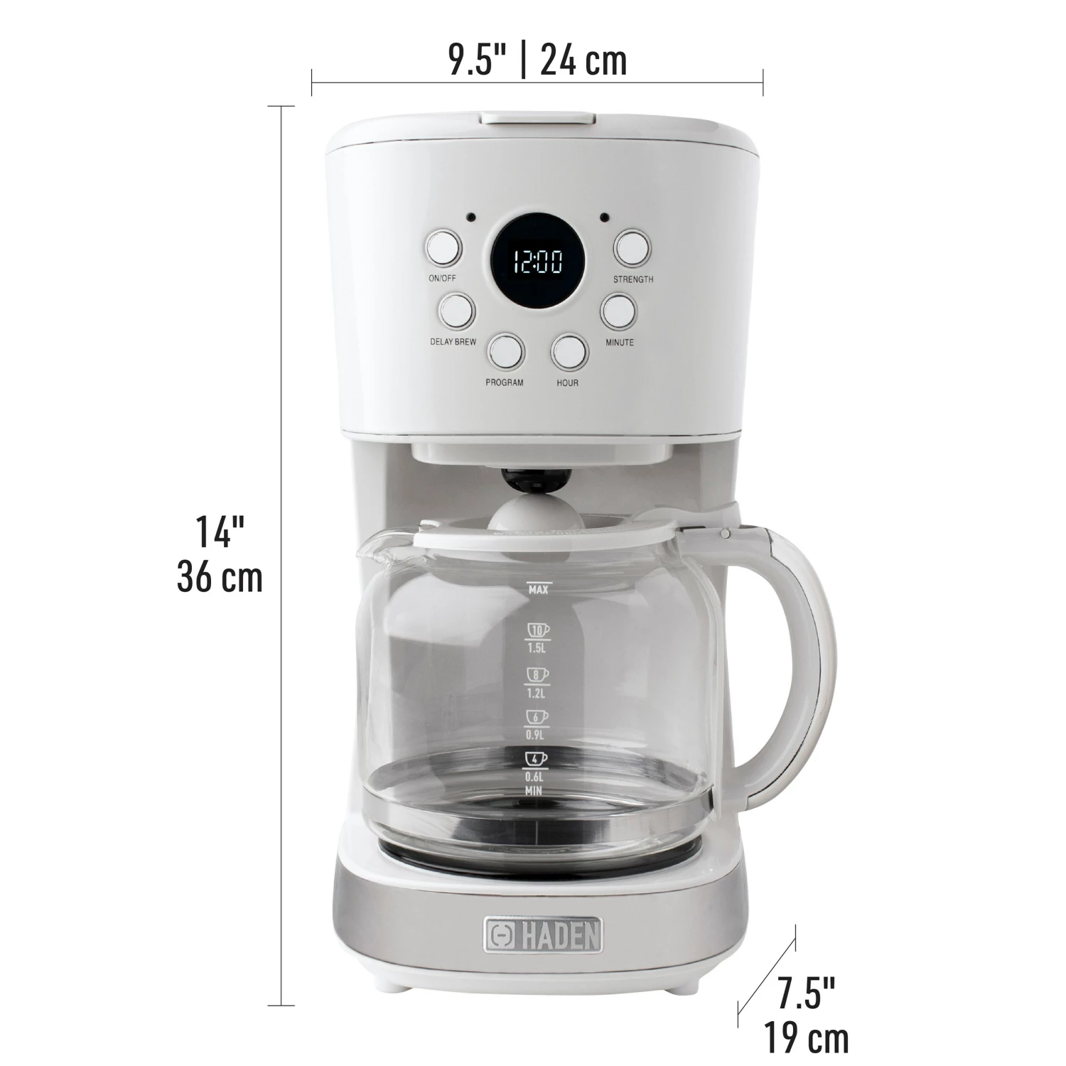 Haden Espresso, Tea & Coffee Machines Heritage 12-Cup Programmable Coffee Maker with Strength Control and Timer - 75061 2 Haden Espresso, Tea & Coffee Machines Heritage 12-Cup Programmable Coffee Maker with Strength Control and Timer - 75061 - Image 2