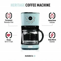 Haden Espresso, Tea & Coffee Machines Heritage 12-Cup Programmable Coffee Maker with Strength Control and Timer - 75032 -Aroma Shop 44140631