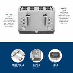 GE Toasters & Toaster Ovens 4-Slice Stainless Steel 1500-Watt Toaster -Aroma Shop 44140721