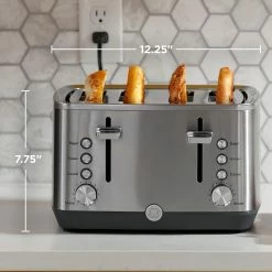 GE Toasters & Toaster Ovens 4-Slice Stainless Steel 1500-Watt Toaster -Aroma Shop 44140723