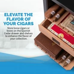 NewAir Specialty Appliances NewAir 250 Count Thermoelectric Cigar Humidor with Heating and Cooling -Aroma Shop 44298438