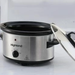 Highland Cookers & Steamers 3.5-Quart Stainless Steel Oval 3-Vessel Slow Cooker -Aroma Shop 44889691 scaled