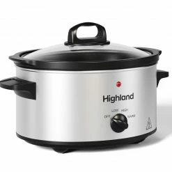 Highland Cookers & Steamers 3.5-Quart Stainless Steel Oval 3-Vessel Slow Cooker -Aroma Shop 44890310