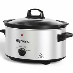 Highland Cookers & Steamers 3.5-Quart Stainless Steel Oval 3-Vessel Slow Cooker -Aroma Shop 44890348